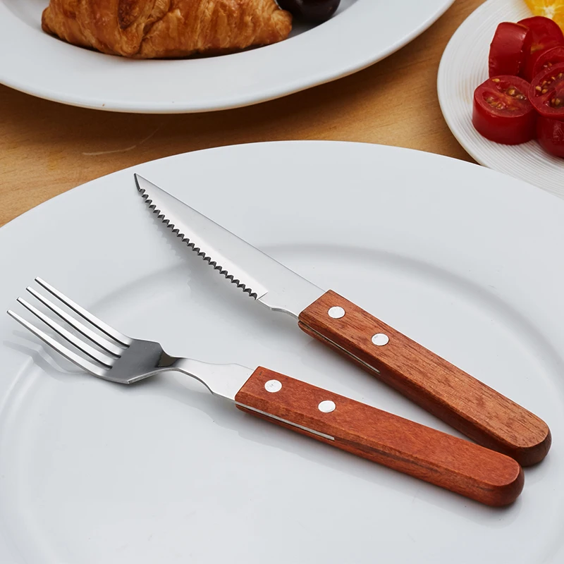 Wood cutlery set  (6)