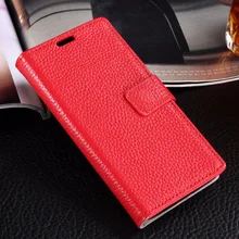 Luxury Genuine Leather Wallet Case for LG Magna H502 H502F H500F Litchi Pattern Flip Phone Cover Card Slots Photo Frame