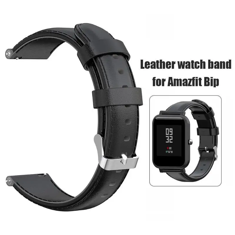 20 мм кожаный браслет с регулируемой длиной ремешок Часы Браслет замена Смарт-браслет аксессуары для Amazfit Bip Смарт-часы