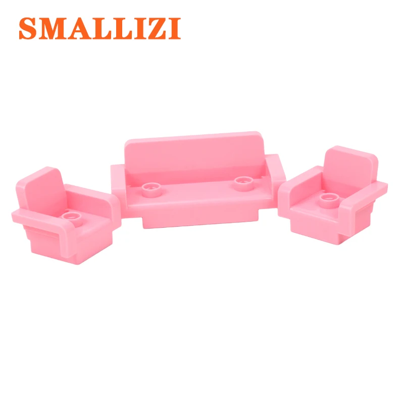 Furniture Sofa Table Chair Accessories Building Blocks Self-locking Bricks Parts Compatible With Duplo Educational Toy For Kid Furniture Sofa Table Chair Accessories Building Blocks Self-locking Bricks Parts Compatible With Duplo Educational Toy For Kid