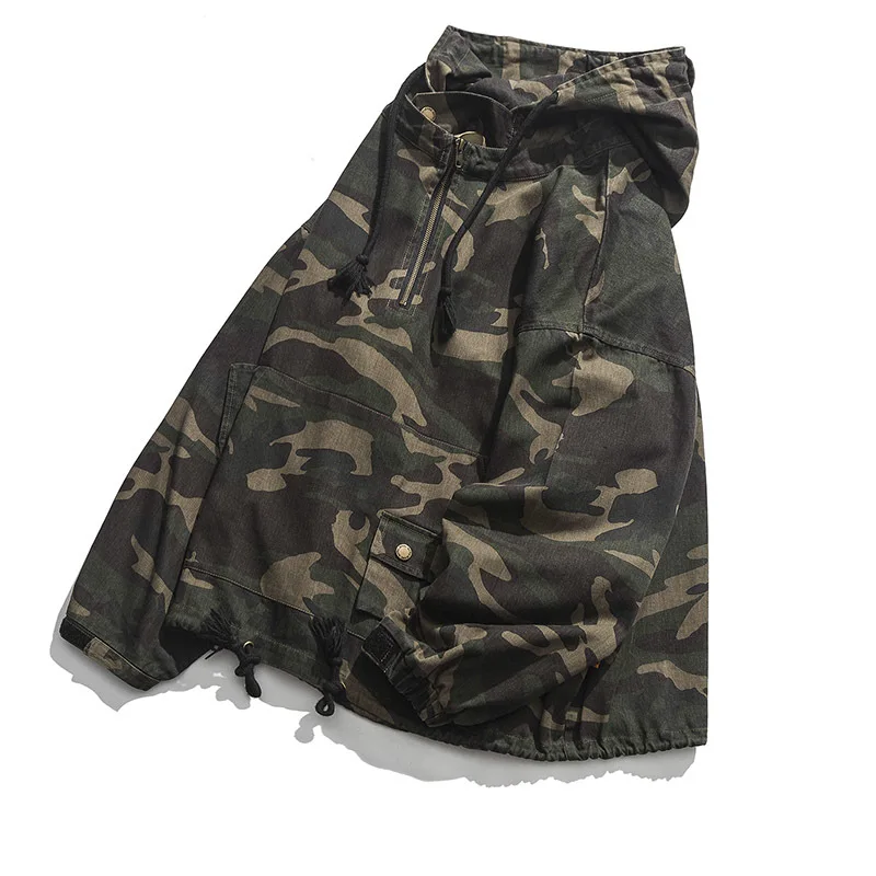 Spring New Camo Jacket Men Fashion Washed Military Wind Hooded Jacket Man Streetwear Hip Hop Loose Bomber Jacket Male Clothes Spring New Camo Jacket Men Fashion Washed Military Wind Hooded Jacket Man Streetwear Hip Hop Loose Bomber Jacket Male Clothes