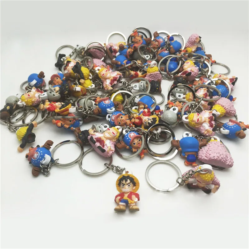 20pcs lot New Hot One Piece Figures Keychain Action Collection Toy For 