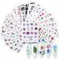 1 Набор наклеек для ногтей, летний красочный дизайн, переводные наклейки для воды, наборы цветов/перьев, декор для ногтей, красивые Советы, Прямая поставка - Цвет: 24 STZ stickers