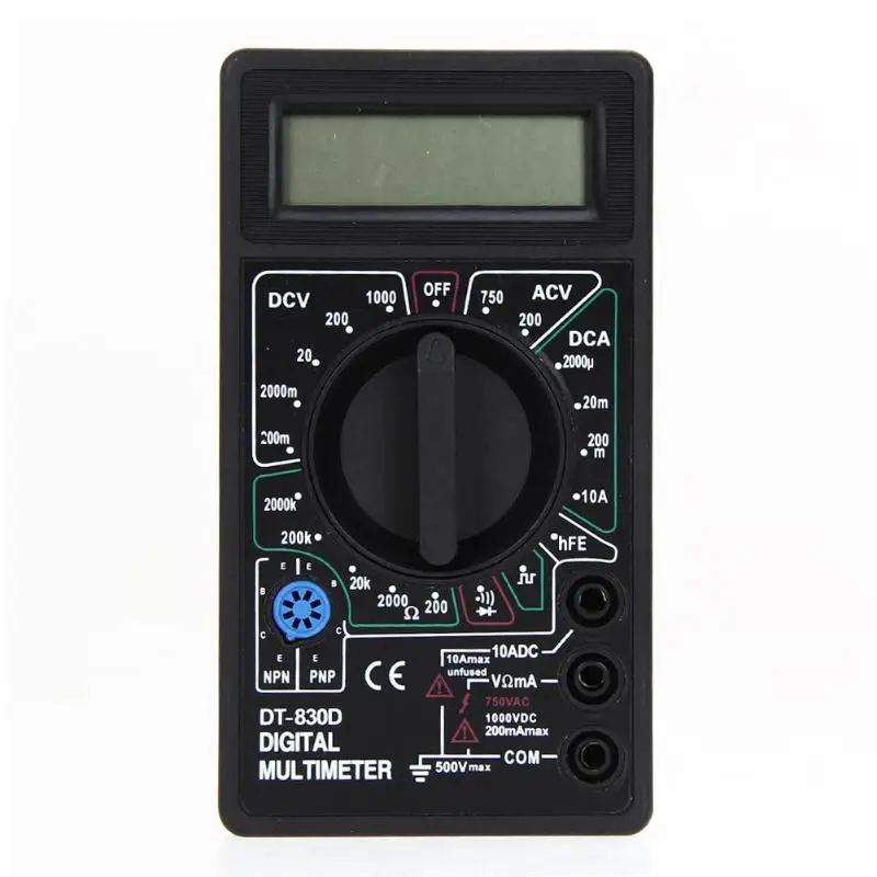 

AVO Meter LCD Digital Multimeter Handheld Ohm Voltmeter Ammeter DT830D Test Leads Electrical AC DC Voltmeter Meter