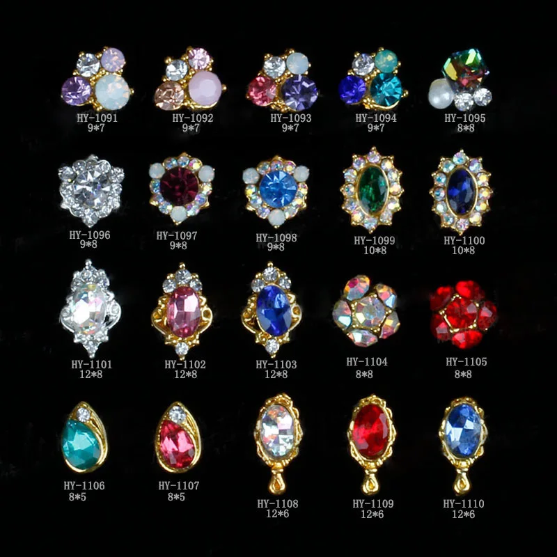 

20 Pcs/Set 3D Nails Art Decoration Alloy Crystal Beads Bow Charms Manicure DIY for Rhinestone decorative @ME88