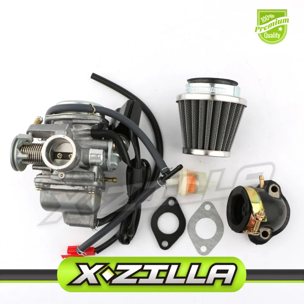 PD24J Carburetor 42mm Air Filter Intake Manifold Fuel Gas Filter for