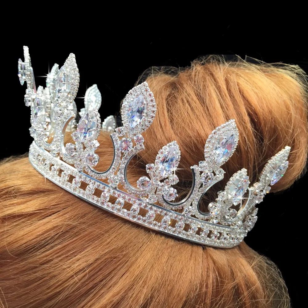 Hadiyana роскошные свадебные аксессуары для волос, корона с Zrconia и кристаллами, модные ювелирные изделия, большие диадемы, корона для женщин BC3436