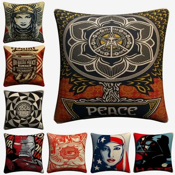 

Shepard Fairey Classic Quote Decorative Cotton Linen Cushion Cover 45x45cm For Sofa Chair Pillowcase Home Decor Almofada