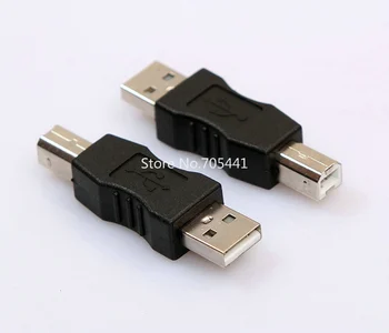 

200pcs/lot free shipping USB 2.0 A male to B male printer USB port converter adapter connector