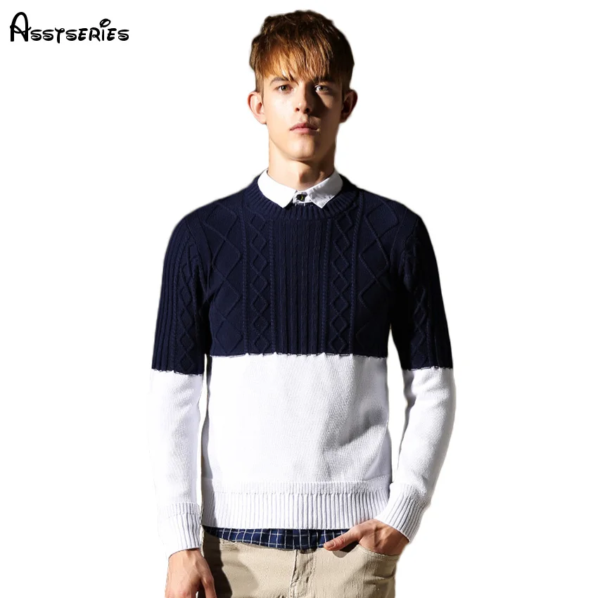 Autumn And Winter New Style Men Sweater Fashion Quality Men's Cotton Pullovers Knitwear D79 | Мужская одежда