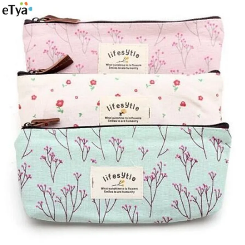 أزياء النساء أكياس التجميل الطازجة لطيف قماش متعددة الوظائف الزهور ماكياج المنظم حقيبة سيدة الزينة السفر أكياس