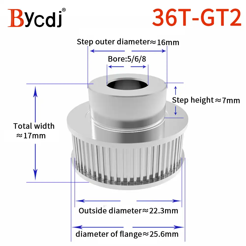 3M Timing Pulley 36T 14mm Bore for Stepper Motor 3D Printer 16mm Width HTD
