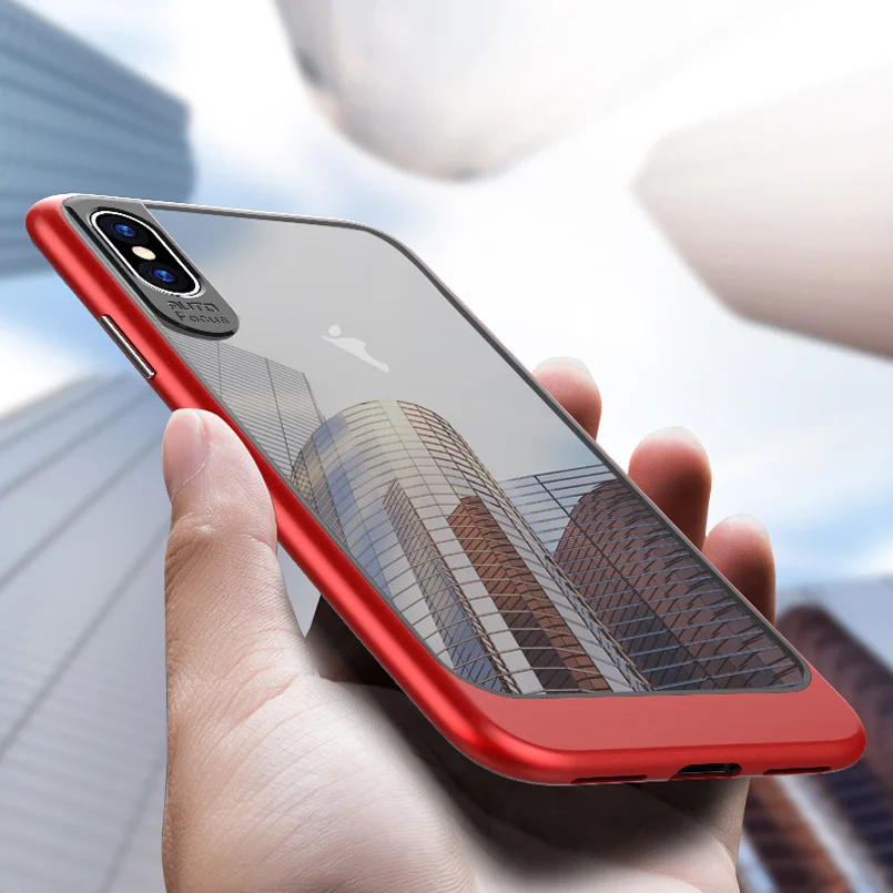 LOVECOM For iPhone X 10 Case Ultra Thin Armor Transparent Clear TPU + PC Mobile Phone Cases Back Cover Coque Fundas Coque 