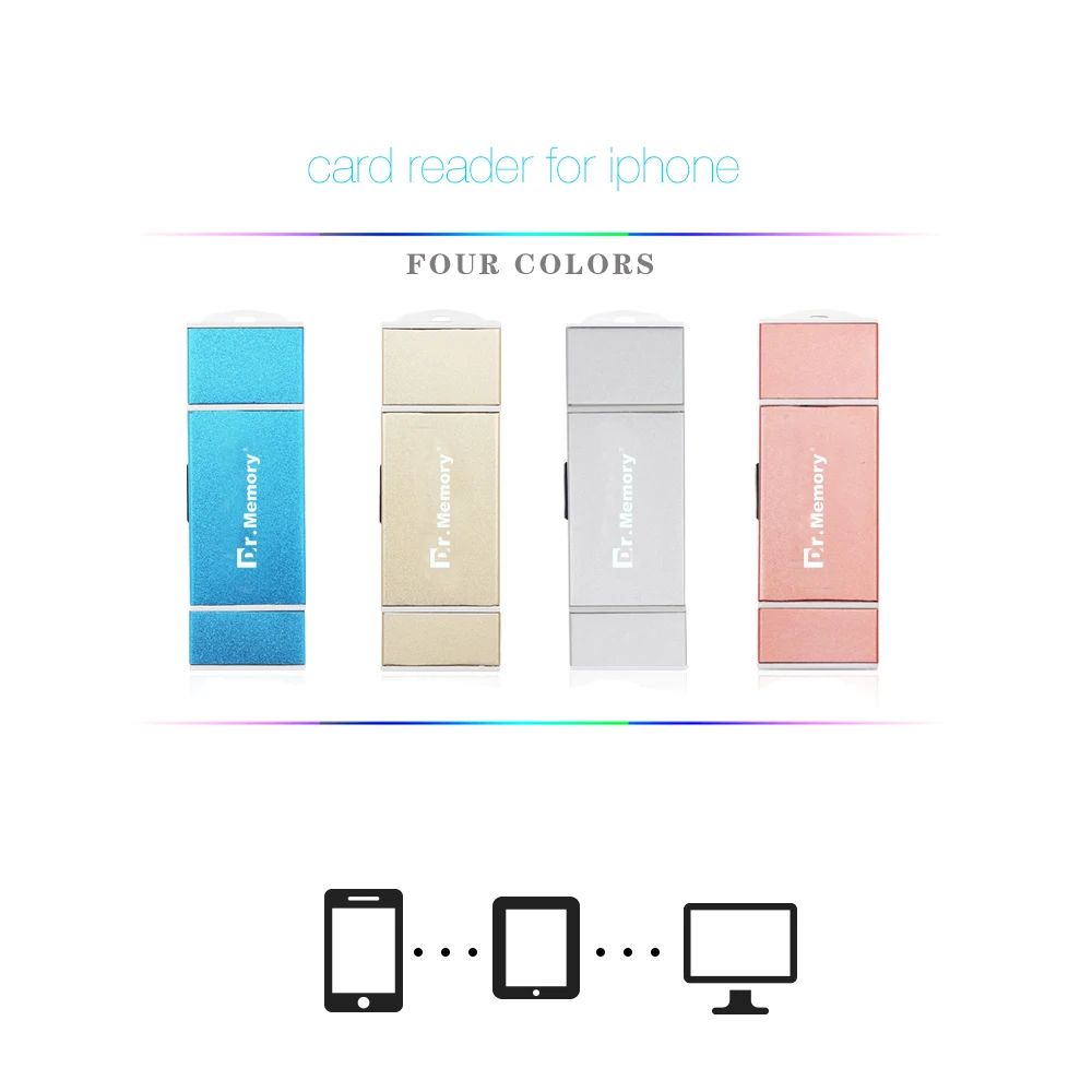 Dr.Memory металлический OTG кардридер 3 в 1 для Lightning/Micro USB/USB 0 Micro SD iPhone Android|micro sd card