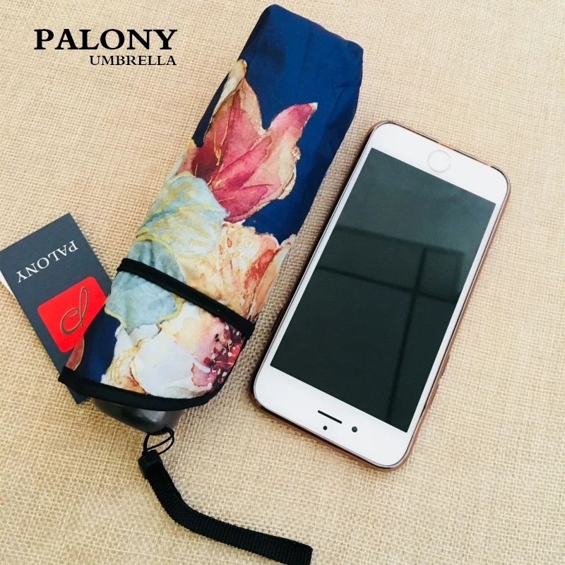 

PALONY pocket Design MINI Umbrella Rain Women Small Five Folding Umbrellas Compact Sun/Rain Women's Sunshine Umbrella Sunshade