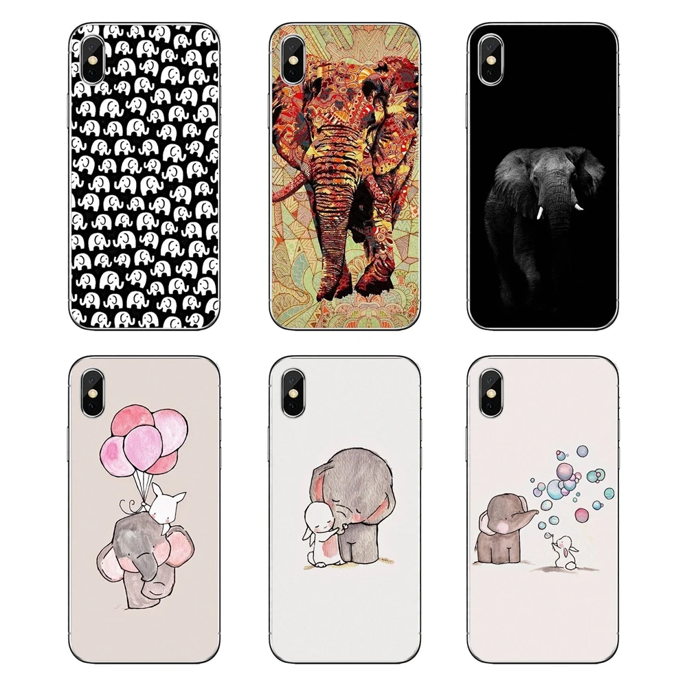 Soft Transparent Cases Covers For Motorola Moto X4 E4 E5 G5 G5S G6 Z Z3 G3 C Play Plus elephants Pattern Collage tribal Art |