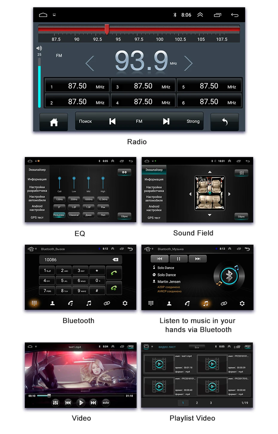 Perfect Fight partner 4G Android 8.1 car Radio for Car DVD for Toyota Highlander 2007-2013 navigation with GPS Radio  wifi BT 3