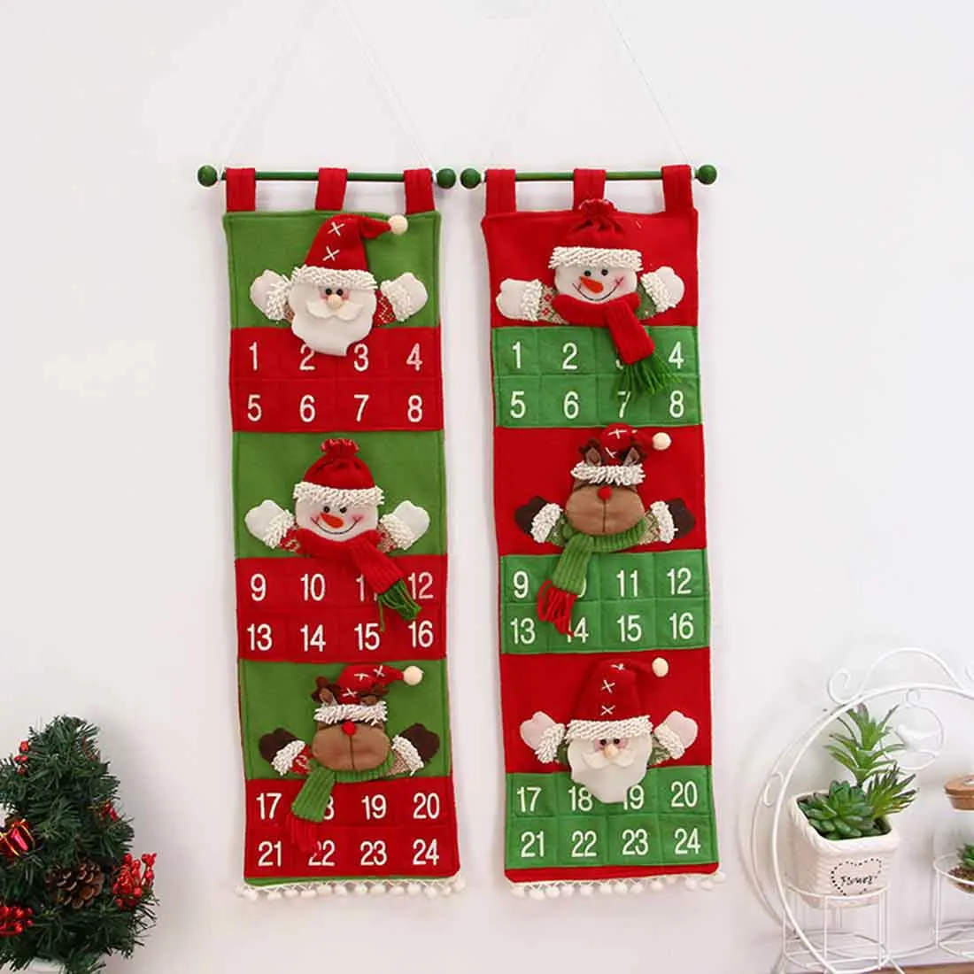 

Christmas Advent Calendar Countdown to Christmas Festival Hanging Calendars Homemade Advent Calendar Party Decoration