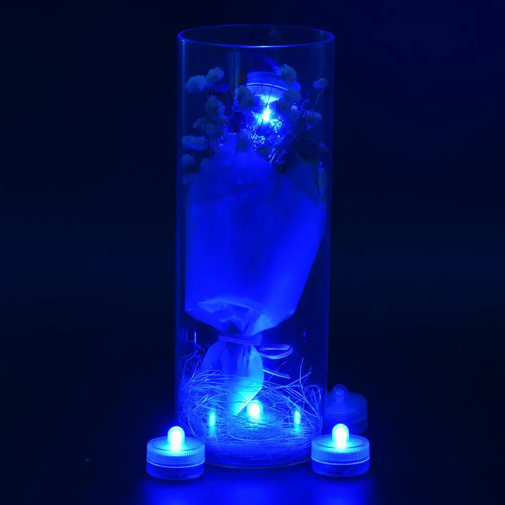 10pieces/ lot Vase Lights Waterproof Mini LED Tea Light with Battery for Wedding Party Events