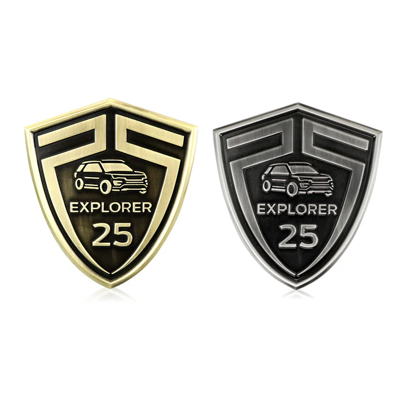 

Car Accessories for Ford Explorer 25th Anniversary Souvenir Emblem Sticker Auto Grille Emblem Car Head Badge Shield Decal Decor