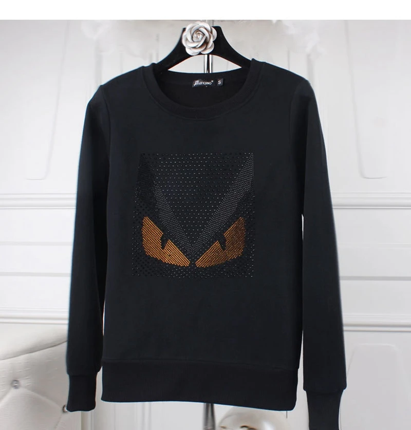 

Women's pure cotton long sleeve sweatershirts with diamond collar