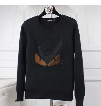 

Women's pure cotton long sleeve sweatershirts with diamond collar