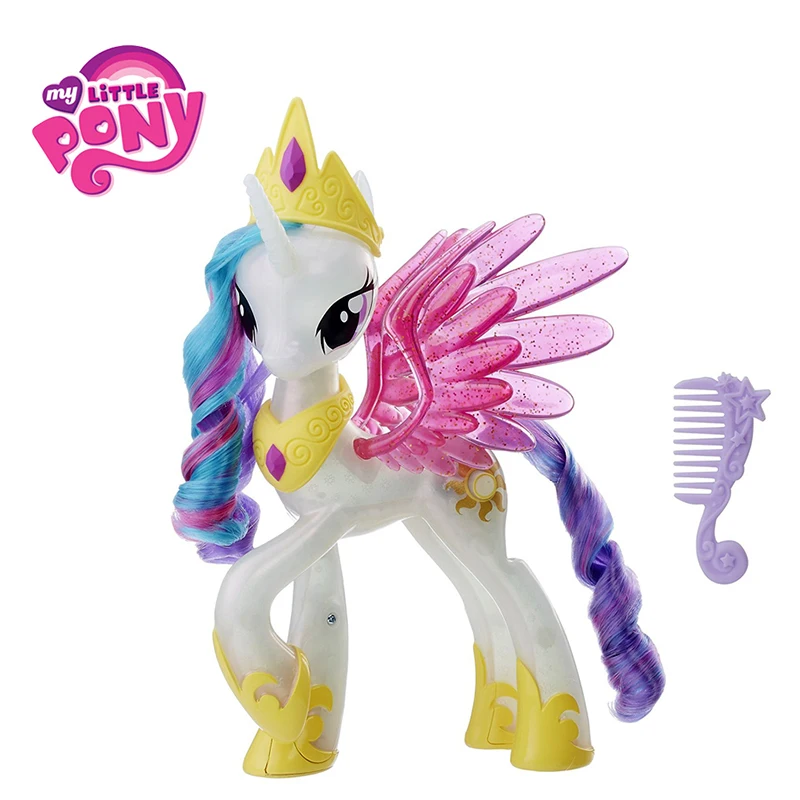 

24cm Hasbro My Little Pony Flashing Movie Toy Friendship is Magic Rainbow Pie Heartstring PVC Ponies Action Figure Model Doll