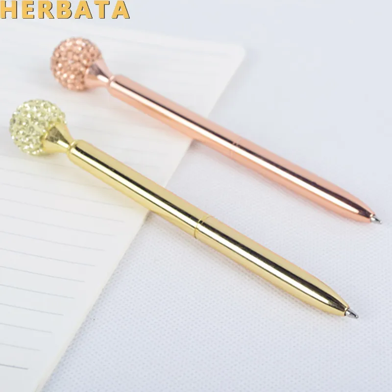 

1 pcs New Crystal Ballpoint Pen Fashion Girl 19 K Big Metal Crystal Diamond Wedding Celebration Birthday Advert Star Pen CL-1709