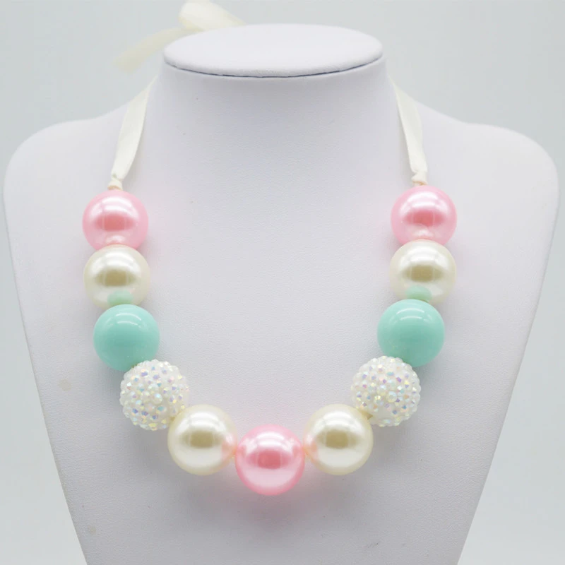 Conjuntos de joyería para niñas, collares y pulseras de goma de mascar, conjuntos de joyería de cinta de princesa, venta al por mayor, 5 uds.|girls jewelry set|necklace braceletjewelry sets kids -