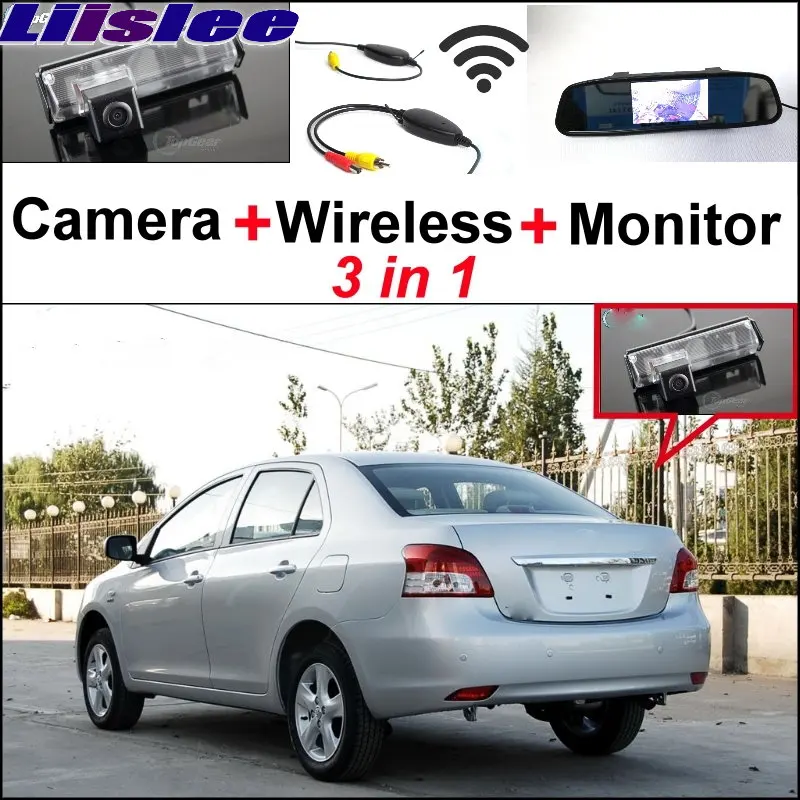 

Liislee 3in1 Special Camera Wireless Receiver Mirror Monitor Parking System For TOYOTA Belta Vios Yaris Sedan XP90 MK2 2007~2013