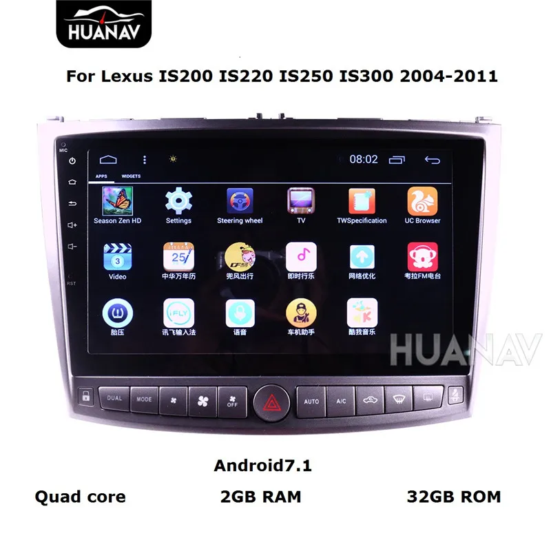 Excellent 10.2" Big screen Android7.1 Car DVD player GPS navigation for Lexus IS200 IS220 IS250 IS300 2004-2011 car radio Stereo head unit 1