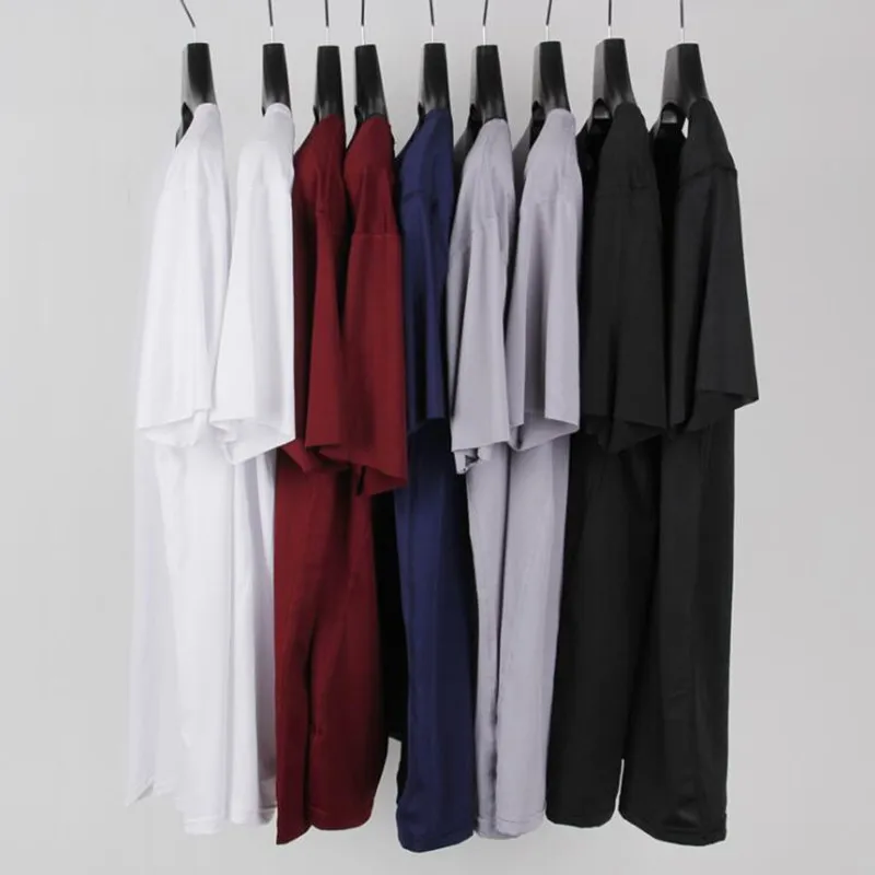 

New Men's T-shirt Thin Section Short-sleeved Summer Ice Silk Without Trace Slim Stretch Bottoming Casual T-shirt