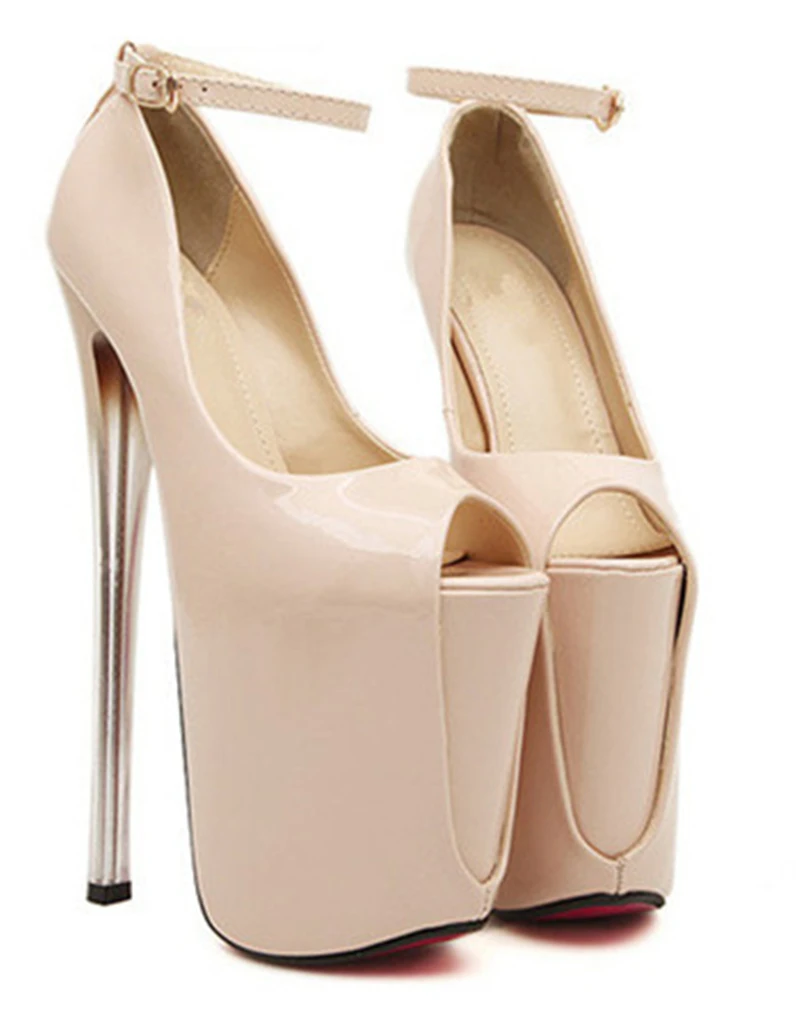 Plus size 41 42 43 44 45 46 47 women's sexy peep toe platform 20 cm extreme ever after high thin heels shoes china pumps F45