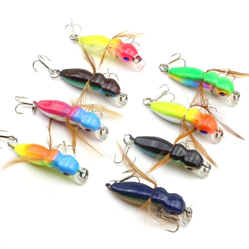 8pcs 4.5cm 3.4g fly fishing Lure Artificial Bait Dry Flies Hooks