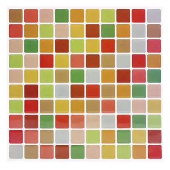 

New Trend Vinyl Waterproof Tiles Square Mosaic Wall Sticker Adhesive PVC Wallpaper Kitchen Bathroom Kids Rooms Home Decoration