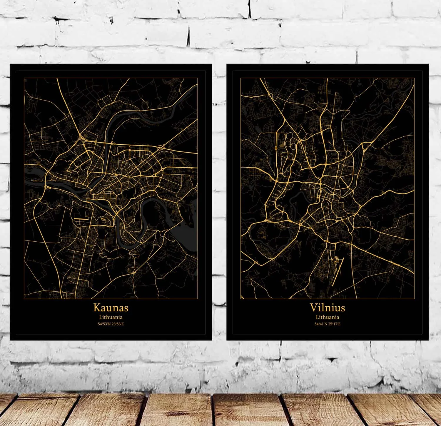 

Kaunas Vilnius Lithuania Map Poster