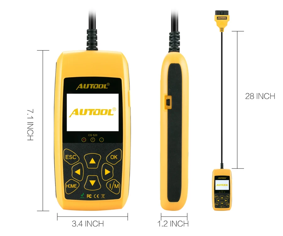 Оригинальный AUTOOL CS520 автоматический считыватель кодов универсальный инструмент сканирования обновление онлайн Бортовая Диагностика