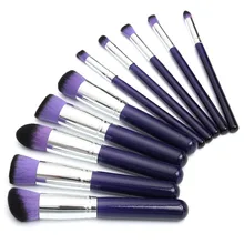 New 10Pcs Makeup Brushes Set Purple Eyeshadow Powder Blush Foundation Concealer Blending Brush Kit Beauty Cosmetic Tools