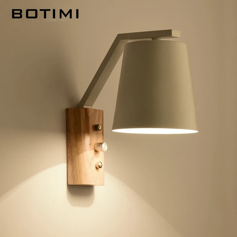 Настенный светильник BOTIMI в американском стиле с железным абажуром, аппликацией murale, светильник для скандинавского чтения, настенный светильник-бра