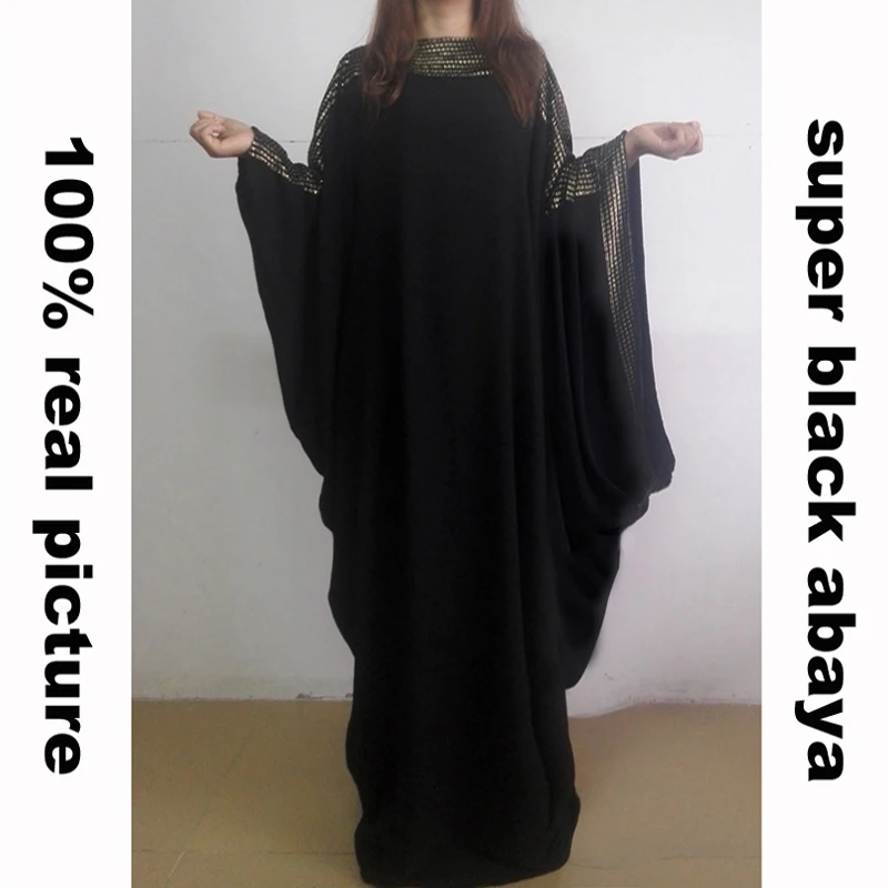 Размера плюс S~ 6XL качество последняя Арабская элегантная абайя кафтан мусульманская Мода мусульманское платье одежда дизайн женский черный Дубай абаи