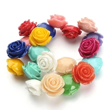 1pc/lot 6/8/10/12/15/20/25/30mm Mixed Colored Coral Rose Flower Beads Decorative Coral Spacer Beads for DIY Jewelry Making F2782