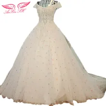 AnXin SH Promotional Korean princess wedding dress version thin waist big trailing bridal wedding dress 100% Real Pictures 836