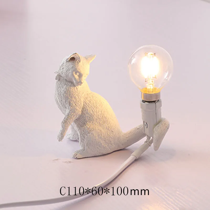 Светодиодный светильник в виде кошки для детской спальни, настольная лампа в виде лавы для дома, настольная лампа в виде животных для детей, рождественский подарок - Испускаемый цвет: K