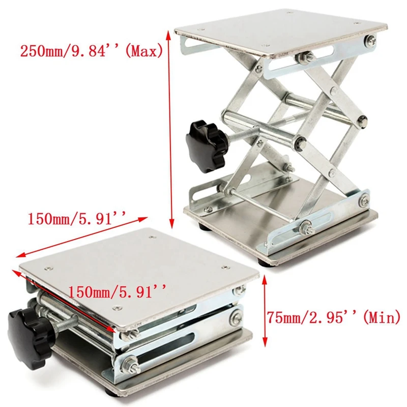 150x150 мм нержавеющая сталь Регулируемая лабораторная поддержка Настольный держатель лабораторный подъемник