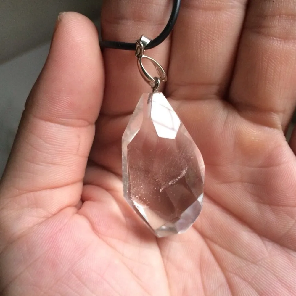 Белый рок кристалл Кварцевый камень кулон натуральный драгоценный камень кулон для женщин для подарка