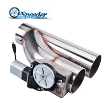 ESPEEDER High Performance 3 Inch Stainless Header Y Pipe Electric Exhaust CutOut Cut Out Kit Exhaust Catback Down Pipe Car Refit