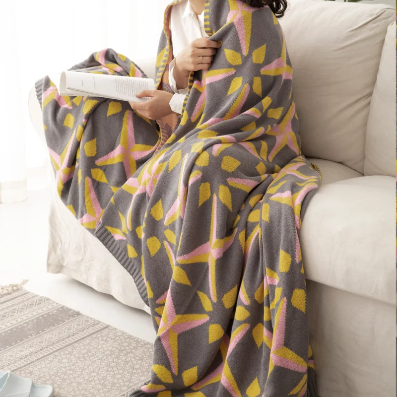 

Nordic Simple Blanket Cotton Sofa Blanket Single Double Blanket Nap Air Conditioning Blanket Knitting