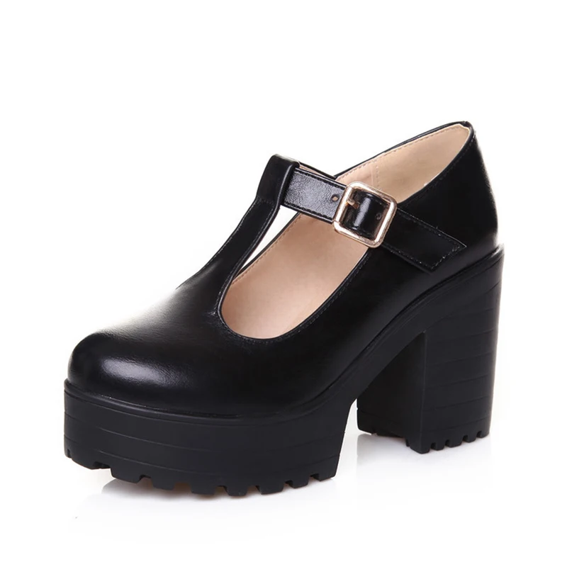 

Spring and autumn new thick-soled platform single shoes super large size 40-46 single shoes factory direct sales