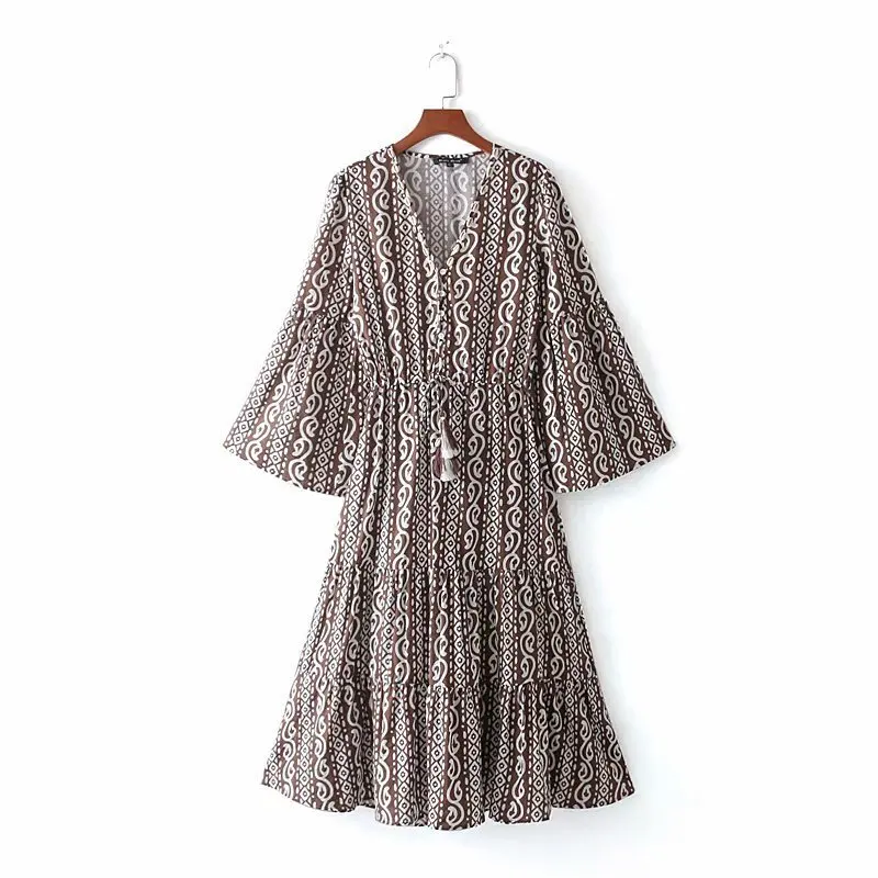 

CC65-9086 European and American fashion shells print dress