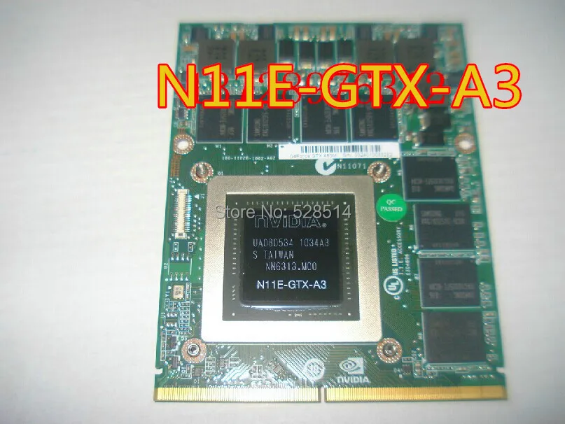 original N11E-GTX-A3 FOR DELL M6000 M15X M17X M18X graphics board 100% TESED